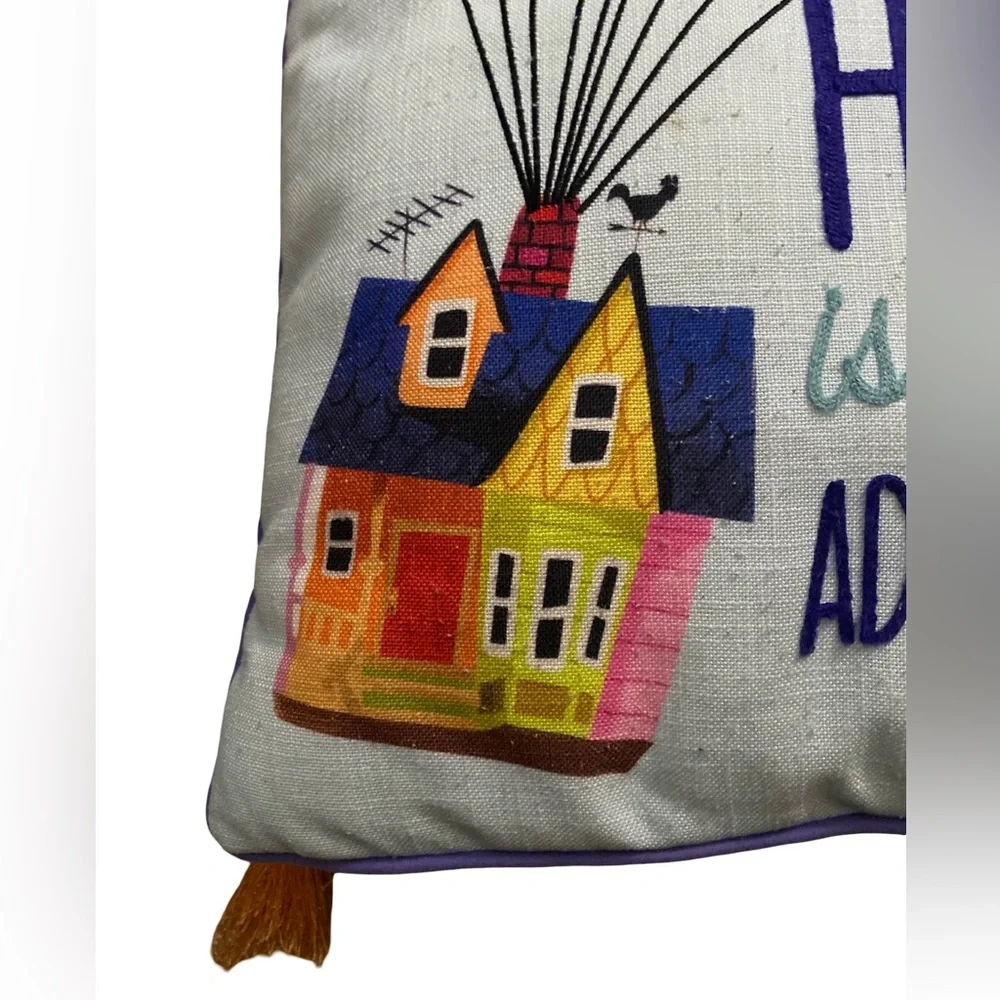 Disney Parks Pixar UP House “Home Is Where The Adventure Is” Throw Pillow